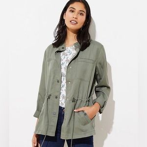 LOFT green modern utility jacket size large